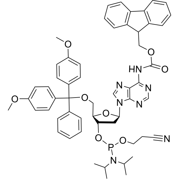 2'-Deoxy-5'-O-DMT-N6-Fmoc-adenosine 3'CE-phosphoramidite结构式