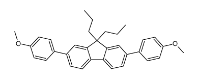 2,7-Bis-(4-methoxy-phenyl)-9,9-dipropyl-9H-fluorene结构式