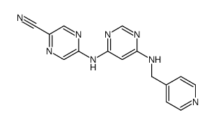 5-[[6-(pyridin-4-ylmethylamino)pyrimidin-4-yl]amino]pyrazine-2-carbonitrile Structure