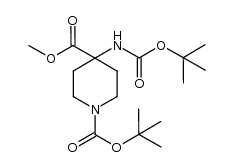 1-tert-butyl 4-methyl 4-(tert-butoxycarbonylamino)piperidine-1,4-dicarboxylate Structure