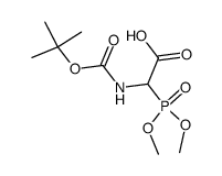 (±)-2-((tert-butoxycarbonyl)amino)-2-(dimethoxyphosphoryl)acetic acid Structure