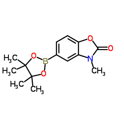 3-methyl-5-(4,4,5,5-tetramethyl-1,3,2-dioxaborolan-2-yl)benzo[d]oxazol-2(3H)-one结构式