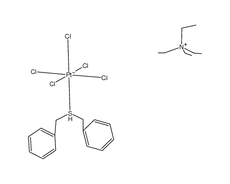 tetraethylammonium pentachloro(dibenzyl thioether)platinate(IV) Structure