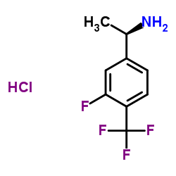 (R)-1-(3-Fluoro-4-(trifluoromethyl)phenyl)ethanamine hydrochloride structure