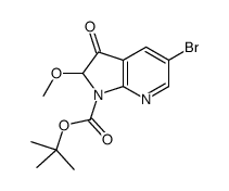 2-Methyl-2-propanyl 5-bromo-2-methoxy-3-oxo-2,3-dihydro-1H-pyrrol o[2,3-b]pyridine-1-carboxylate结构式