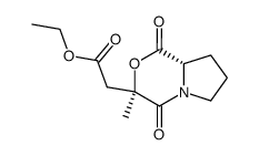 ethyl 2-((3R,8aS)-3-methyl-1,4-dioxohexahydro-1H-pyrrolo[2,1-c][1,4]oxazin-3-yl)acetate结构式