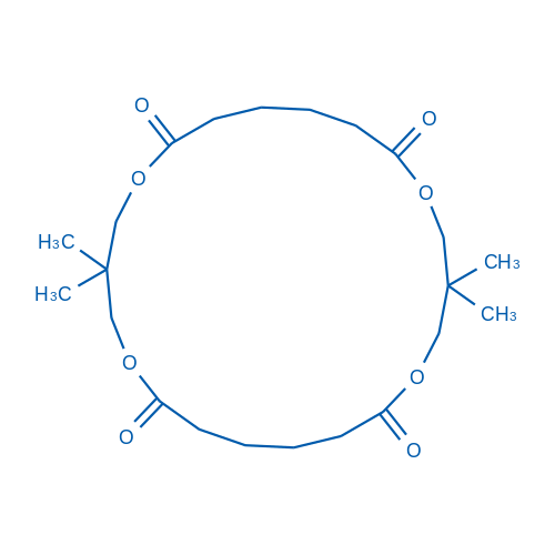 3,3,14,14-Tetramethyl-1,5,12,16-tetraoxacyclodocosane-6,11,17,22-tetraone结构式