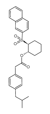 (+)-(4-isobutyl-phenyl)-acetic acid (1S,2S)-2-(naphthalene-2-sulfonyl)-cyclohexyl ester结构式