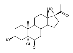 5,6β-dichloro-3β,17-dihydroxy-5α-pregnan-20-one结构式