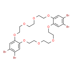 2,3,16,17-tetrabromo-6,7,9,10,12,13,20,21,23,24,26,27-dodecahydrodibenzo[b,n][1,4,7,10,13,16,19,22]octaoxacyclotetracosine structure