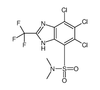 5,6,7-trichloro-N,N-dimethyl-2-(trifluoromethyl)-1H-benzimidazole-4-sulfonamide结构式