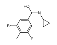 3-bromo-N-cyclopropyl-5-fluoro-4-methylbenzamide Structure