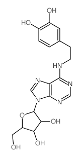 2-[6-[2-(3,4-dihydroxyphenyl)ethylamino]purin-9-yl]-5-(hydroxymethyl)oxolane-3,4-diol picture