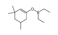 Diethyl[(3,3,5-trimethyl-1-cyclohexenyl)oxy]borane structure