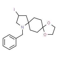 9-benzyl-11-iodo-1,4-dioxa-9-azadispiro[4.2.48.25]tetradecane structure