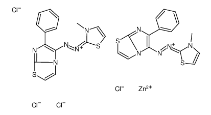 (Z)-N-[(Z)-(3-methyl-1,3-thiazol-2-ylidene)amino]-6-phenylimidazo[2,1-b][1,3]thiazol-4-ium-5-imine,tetrachlorozinc(2-)结构式