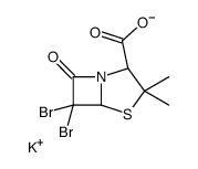 potassium (2S-cis)-6,6-dibromo-3,3-dimethyl-7-oxo-4-thia-1-azabicyclo[3.2.0]heptane-2-carboxylate结构式