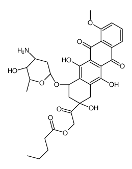 [2-[(2S,4S)-4-[(2R,4S,5S,6S)-4-amino-5-hydroxy-6-methyloxan-2-yl]oxy-2,5,12-trihydroxy-7-methoxy-6,11-dioxo-3,4-dihydro-1H-tetracen-2-yl]-2-oxoethyl] pentanoate结构式