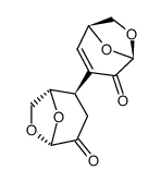 .beta.-D-erythro-Hexopyranos-2-ulose, 1,6-anhydro-3,4-dideoxy-4-(4-oxo-6,8-dioxabicyclo3.2.1oct-2-en-3-yl)-, (1S-cis)- Structure