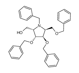 (2S,3R,4R,5S)-N-benzyl-2-hydroxymethyl-3,4-dibenzyloxy-5-[(benzyloxy)methyl]-pyrrolidine Structure