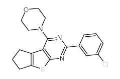 4-[3-(3-chlorophenyl)-7,8-dihydro-6H-cyclopenta[4,5]thieno[1,2-c]pyrimidin-1-yl]morpholine Structure