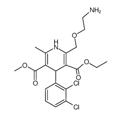 2-[(2-aminoethoxy)methyl]-4-(2,3-dichlorophenyl)-3-ethoxycarbonyl-5-methoxycarbonyl-6-methyl-1,4-dihydropyridine结构式