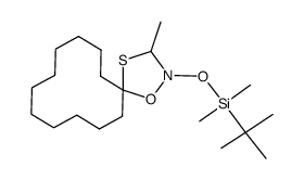 2-(tert-Butyl-dimethyl-silanyloxy)-3-methyl-1-oxa-4-thia-2-aza-spiro[4.11]hexadecane结构式