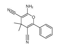 4H-Pyran-3,5-dicarbonitrile, 2-amino-4,4-dimethyl-6-phenyl Structure