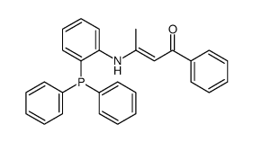 3-(2-diphenylphosphanylanilino)-1-phenylbut-2-en-1-one结构式