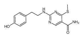 2-{[2-(4-hydroxyphenyl)ethyl]amino}-4-(methylsulfanyl)pyrimidine-5-carboxamide结构式