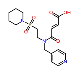 (2E)-4-Oxo-4-{[2-(1-piperidinylsulfonyl)ethyl](4-pyridinylmethyl)amino}-2-butenoic acid Structure