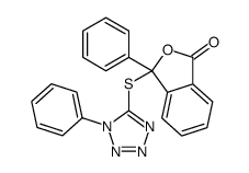 3-phenyl-3-(1-phenyltetrazol-5-yl)sulfanyl-2-benzofuran-1-one Structure