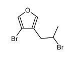 3-Brom-4-(2-brom-1-propyl)furan Structure