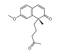 (R)-7-Methoxy-1-methyl-1-(4-oxo-pentyl)-1H-naphthalen-2-one结构式