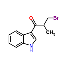 3-Bromo-1-(1H-indol-3-yl)-2-methyl-1-propanone结构式