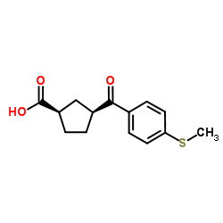 (1R,3S)-3-[4-(Methylsulfanyl)benzoyl]cyclopentanecarboxylic acid picture