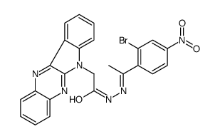 N-[(E)-1-(2-bromo-4-nitrophenyl)ethylideneamino]-2-indolo[3,2-b]quinoxalin-6-ylacetamide Structure