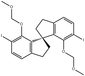 (1S)- 2,2',3,3'-tetrahydro-6,6'-diiodo-7,7'-bis(MethoxyMethoxy)-1,1'-Spirobi[1H-indene] structure