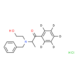 2-[Benzyl(2-hydroxyethyl)amino]propiophenone-d5 Hydrochloride Structure