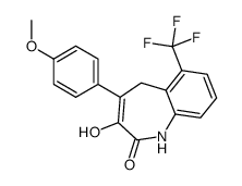 3-hydroxy-4-(4-methoxyphenyl)-6-(trifluoromethyl)-1,5-dihydro-1-benzazepin-2-one结构式