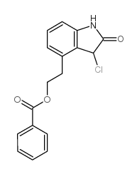 4-[2-(苯甲酰氧基)乙基]-3-氯-1,3-二氢-2h-吲哚-2-星空app结构式