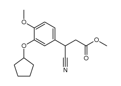 methyl 3-cyano-3-(3-(cyclopentyloxy)-4-methoxyphenyl)propionate Structure