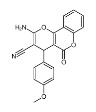 2-amino-3-cyano-4-(4'-methoxyphenyl)-4H,5H-pyrano[3,2-c]benzopyran-5-one结构式