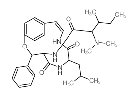 Pentanamide,2-(dimethylamino)-3-methyl-N- [(3R,4S,7S)-7-(2-methylpropyl)-5,8-dioxo-3- phenyl-2-oxa-6,9-diazabicyclo[10.2.2]- hexadeca-10,12,14,15-tetraen-4-yl]-,(2S,- 3R)- picture