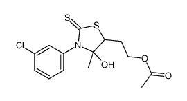 2-[3-(3-chlorophenyl)-4-hydroxy-4-methyl-2-sulfanylidene-1,3-thiazolidin-5-yl]ethyl acetate结构式