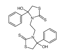 4-hydroxy-3-[2-(4-hydroxy-4-phenyl-2-sulfanylidene-1,3-thiazolidin-3-yl)ethyl]-4-phenyl-1,3-thiazolidine-2-thione结构式