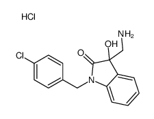 [1-[(4-chlorophenyl)methyl]-3-hydroxy-2-oxoindol-3-yl]methylazanium,chloride Structure