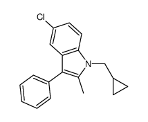 5-chloro-1-(cyclopropylmethyl)-2-methyl-3-phenylindole Structure