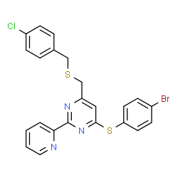 4-BROMOPHENYL 6-([(4-CHLOROBENZYL)SULFANYL]METHYL)-2-(2-PYRIDINYL)-4-PYRIMIDINYL SULFIDE structure