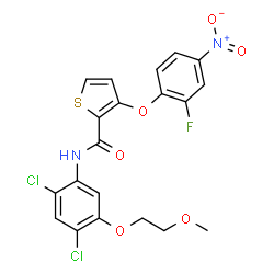 N-[2,4-Dichloro-5-(2-methoxyethoxy)phenyl]-3-(2-fluoro-4-nitrophenoxy)-2-thiophenecarboxamide结构式